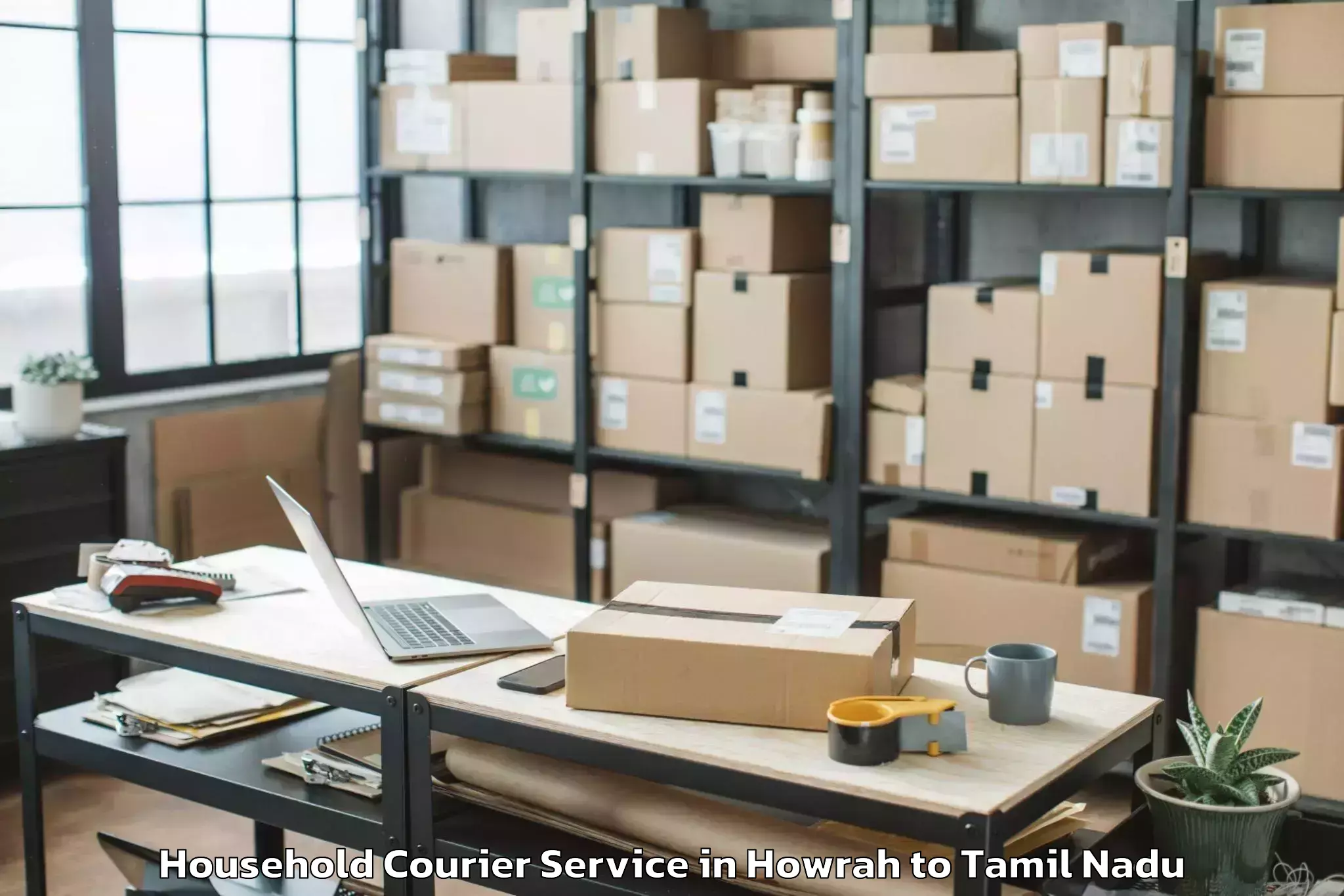 Professional Howrah to Udumalaippettai Household Courier